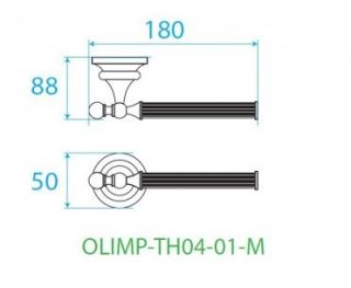 Подвесной полотенцедержатель, держатель для туалетной бумаги, бронза Cezares OLIMP-TH04-02-M